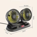 ⁦Ventilateur de voiture puissant et silencieux double rotation à 360 -12V⁩ - الصورة ⁦4⁩