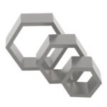 ⁦Lot de 3 Étagères Murales Décorative - Bois - Hexagonale⁩ - الصورة ⁦3⁩