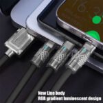 ⁦Câble de charge Rapide 3en1 Câble USB de 1.2 m avec 3 connecteurs 100W - كابل شحن سريع⁩ - الصورة ⁦3⁩