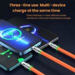 ⁦Câble de charge Rapide 3en1 Câble USB de 1.2 m avec 3 connecteurs 100W - كابل شحن سريع⁩ - الصورة ⁦4⁩