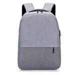 ⁦Sac à dos Bicolore Style Coréen Unisexe 127772-2 Gris - محفظة ظهر للكبار رمادي⁩ - الصورة ⁦4⁩
