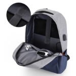 ⁦Sac à dos Bicolore Style Coréen Unisexe 127772-2 Bleu - محفظة ظهر للكبار أزرق⁩ - الصورة ⁦2⁩