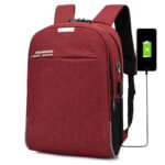 Sac à dos Bicolore Style Coréen Unisexe 127772-3 Rouge - محفظة ظهر للكبار أحمر