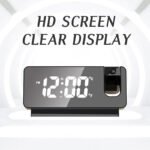 ⁦Réveil numérique intelligent avec projecteur 180° TempéRature USB , Snooze⁩ - الصورة ⁦3⁩