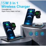 ⁦Station de charge sans fil 3 en 1 pour smartphones et appareils électroniques - شاحن لاسلكي للهاتف و الأجهزة الإلكترونية⁩ - الصورة ⁦4⁩