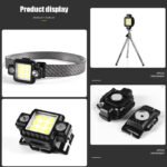 ⁦Lampe frontale Portable COB+XPG multifonctionnelle magnétique USB TYPE-C⁩ - الصورة ⁦5⁩