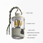 ⁦Lanterne Led Portable d'extérieur avec chargement de Type C, Power Bank,  lampe de tente, fonction batterie externe⁩ - الصورة ⁦6⁩