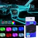 Bande lumineuse Fibre optique Led fluo RGB USB pour intérieur de voiture