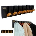 Porte Manteau Piano en Bois 7crochet Design Moderne NOIR-MARRON