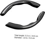 ⁦2 Pcs Housse de Volant Voiture antidérapant Noir carbon⁩ - الصورة ⁦6⁩