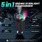 ⁦Chargeur voiture rétractable 5 en 1 avec aromathérapie et lumière des étoiles - شاحن سريع للسيارة مع معطر⁩ - الصورة ⁦3⁩