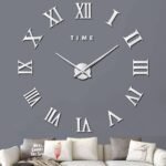 ⁦Horloge Murale Romain 3D pour Salon Chambre Décorations Moderne - Silver⁩ - الصورة ⁦4⁩