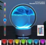 Sablier Lampe led 3D tactile USB en verre avec télécommande