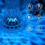 ⁦lampe de table en cristal sans fil Tactile Rgb pour chambre⁩ - الصورة ⁦6⁩