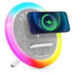 Haut-parleur et Lampe de Chevet avec Lumière d'ambiance RGB et Chargeur Induction 15W - مكبر صوت وشاحن لاسلكي مع إضاءة ملونة