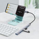 ⁦Hub Multiport USB en aluminium avec 7 Adaptateur USB-C 3.0 pour MacBook - Argent⁩ - الصورة ⁦3⁩