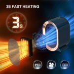 ⁦Chauffage soufflant rapide 1200 W idéal pour la maison ou le bureau - سخان كهربائي محمول⁩ - الصورة ⁦3⁩