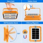 ⁦Projecteur LED Rechargeable 1000W avec Panneau Solaire - مصباح تخييم عالي السطوع⁩ - الصورة ⁦5⁩