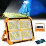 ⁦Projecteur LED Rechargeable 1000W avec Panneau Solaire - مصباح تخييم عالي السطوع⁩ - الصورة ⁦3⁩