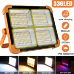 Projecteur LED Rechargeable 1000W avec Panneau Solaire - مصباح تخييم عالي السطوع