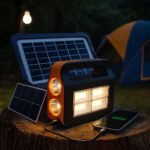 ⁦Kit Panneau Solaire portable avec Torche LED Rechargeable et 2 Lampes  - طقم مصباح يعمل بالطاقة الشمسية⁩ - الصورة ⁦5⁩