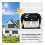 ⁦Triple Lanterne Vintage Bougie, nouvelle lampe murale à induction solaire⁩ - الصورة ⁦5⁩