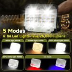 ⁦Lampe Solaire Rechargeable LED 300 W Portable et Magnétique 26000LM - مصباح محمول قابل للشحن بالطاقة الشمسية⁩ - الصورة ⁦3⁩