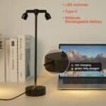 ⁦Lampe de bureau LED rétro à double tête rotative à 360 degré  - مصباح مكتب بعدة أوضاع إضاءة⁩ - الصورة ⁦6⁩