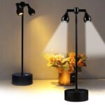 Lampe de bureau LED rétro à double tête rotative à 360 degré  - مصباح مكتب بعدة أوضاع إضاءة