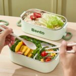 ⁦Boîte à lunch 3 Compartiment en Inox 304 , pratique et facile à transporter⁩ - الصورة ⁦3⁩