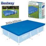 Grand bâche de piscine rectangulaire en polyéthylène 300 x 201 cm Bestway 58106 - غطاء مسبح