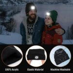 ⁦Bonnet LED Unisexe Rechargeable par USB - Gris⁩ - الصورة ⁦5⁩