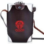⁦Flasque Métallique Portable 1800ml en Acier Inoxydable 18/8 avec Étui en Cuir pour Activités Extérieures⁩ - الصورة ⁦5⁩