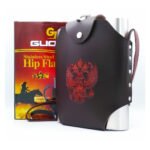 ⁦Flasque Métallique Portable 1800ml en Acier Inoxydable 18/8 avec Étui en Cuir pour Activités Extérieures⁩ - الصورة ⁦7⁩