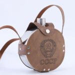 Flasque Métallique Portable 1200ml en Acier Inoxydable 18/8 avec Étui en Cuir pour Activités Extérieures