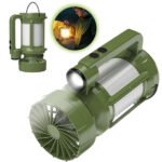 Lanterne de camping LED Rechargeable avec Ventilateur et 4 modes d'éclairage - مصباح ومروحة محمولة