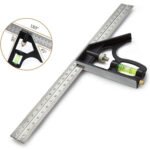 ⁦Outils de Menuiserie Carrée en Acier Inoxydable de 12'/300 mm, Règle de 45/90 Degrés avec Niveau à Bulle.⁩ - الصورة ⁦2⁩