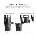 ⁦Porte-Gobelet Voiture Extensible 2-en-1 avec Base Rotative à 360° – حامل أكواب مزدوج قابل للتوسيع⁩ - الصورة ⁦7⁩