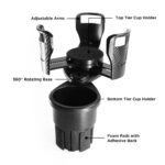 ⁦Porte-Gobelet Voiture Extensible 2-en-1 avec Base Rotative à 360° – حامل أكواب مزدوج قابل للتوسيع⁩ - الصورة ⁦6⁩