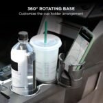⁦Porte-Gobelet Voiture Extensible 2-en-1 avec Base Rotative à 360° – حامل أكواب مزدوج قابل للتوسيع⁩ - الصورة ⁦3⁩