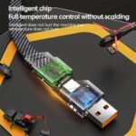 ⁦Câble de charge multifonction en nylon tressé durable 4 en 1 à double tête - شاحن سريع ومتين متعدد المنافذ⁩ - الصورة ⁦4⁩