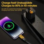 ⁦Câble de charge multifonction en nylon tressé durable 4 en 1 à double tête - شاحن سريع ومتين متعدد المنافذ⁩ - الصورة ⁦3⁩