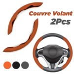 Couvre Volant Universel en Simili Cuir 2Pcs