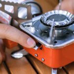 ⁦Mini réchaud à gaz pliable en métal pour camping - موقد غاز محمول⁩ - الصورة ⁦2⁩