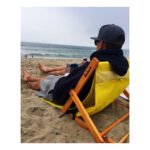 ⁦Chaise de Plage Réglable en 3 Positions Avec Poche Arrière⁩ - الصورة ⁦5⁩