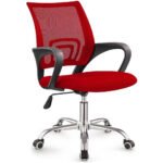 ⁦Chaise de Bureau Ergonomique avec Support Lombaire Rouge - كرسي مكتب مريح مع دعامة للظهر⁩ - الصورة ⁦5⁩