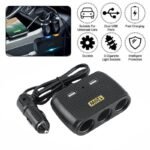 Chargeur de voiture avec 2 USB et 3 allume ci-gare 5V