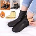 Paire de Chaussettes Chaudes d'hiver unisexes en cuir zippées