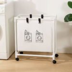 ⁦Panier à linge sur roulettes pour vêtements sales en salle de bain  - سلة تجميع الملابس الغسيل⁩ - الصورة ⁦2⁩