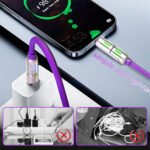 ⁦Câble de charge multifonction 4 en 1  USB C, A et Lightning 240W – كابل شحن متعدد الرؤوس⁩ - الصورة ⁦5⁩